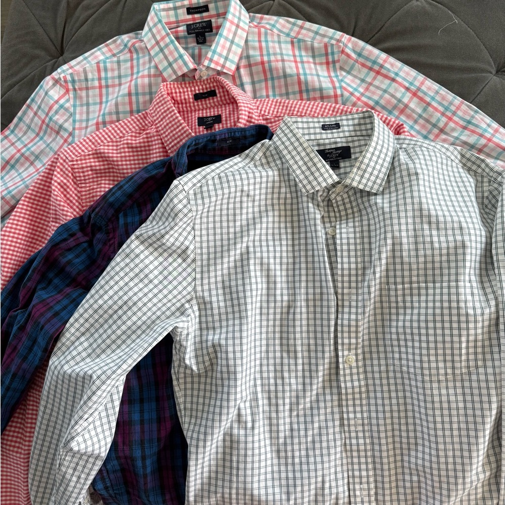 J. Crew Men's Checkered Button Down Shirts LOT - Multicolor size large